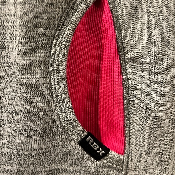 RBX Gray Cowl Neck Pullover Sweatshirt Size Medium Pink Accents, Running Active - Picture 3 of 5